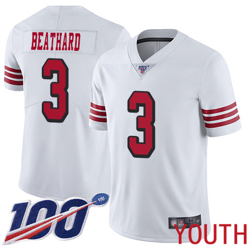 San Francisco 49ers Limited White Youth C. J. Beathard NFL Jersey #3 100th Season Rush Vapor Untouchable